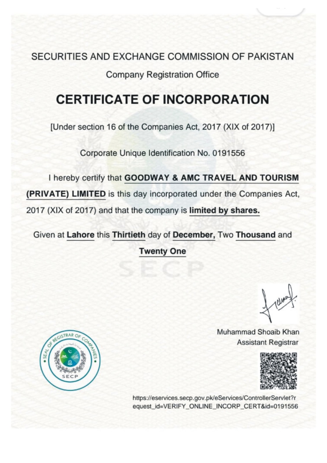 SECP Certificate